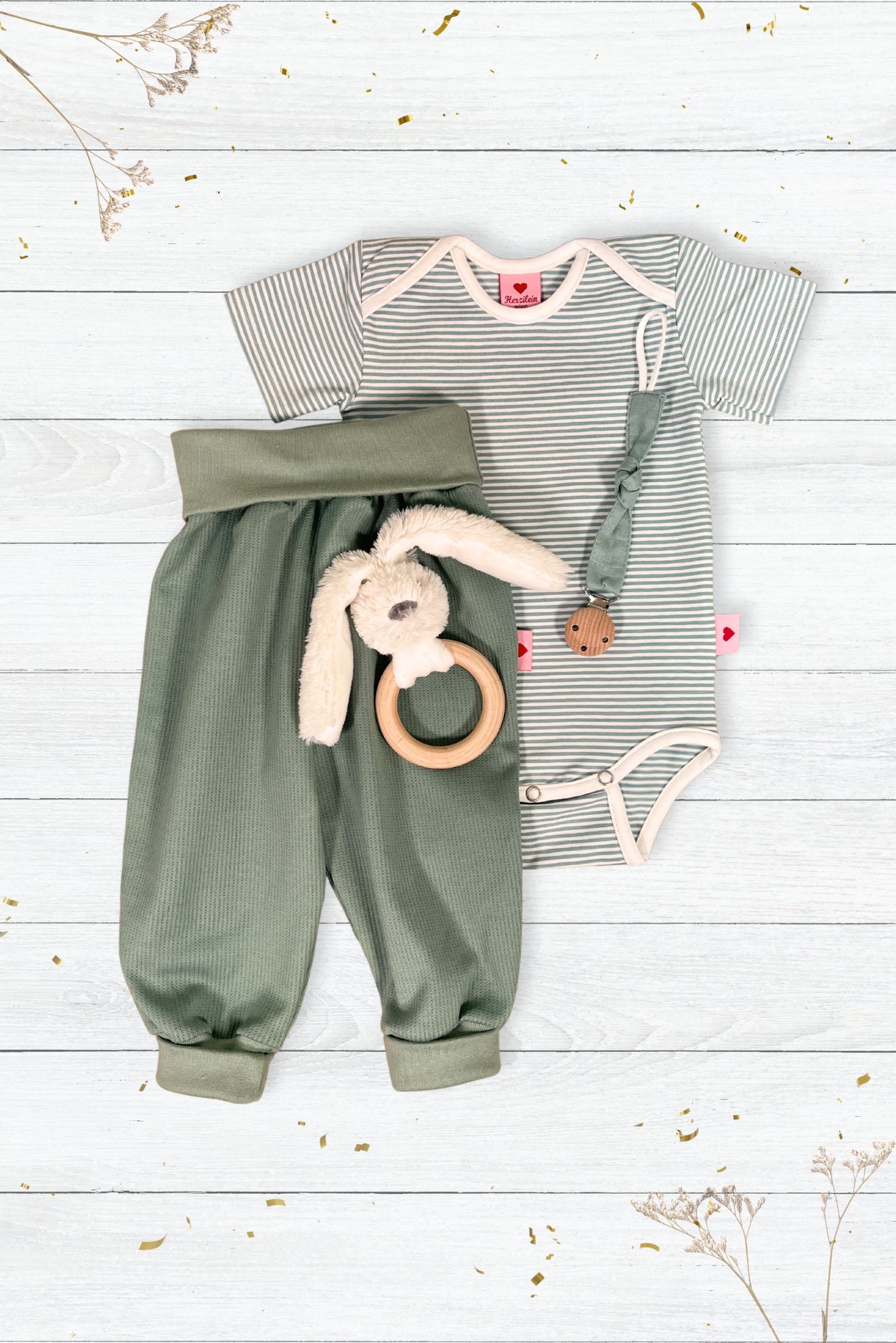 Baby Kombi mint gestreift
