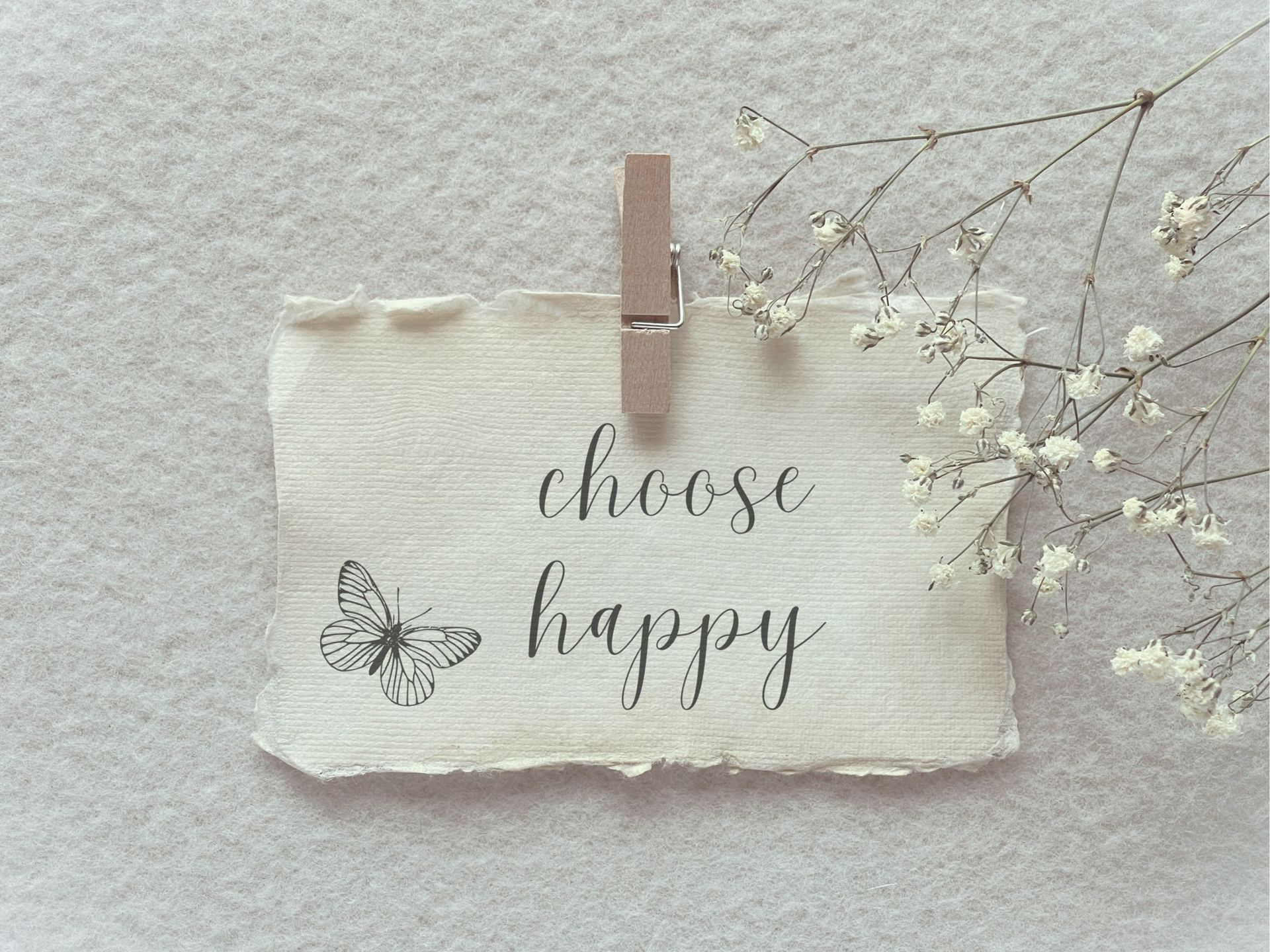    Holzstempel choose happy