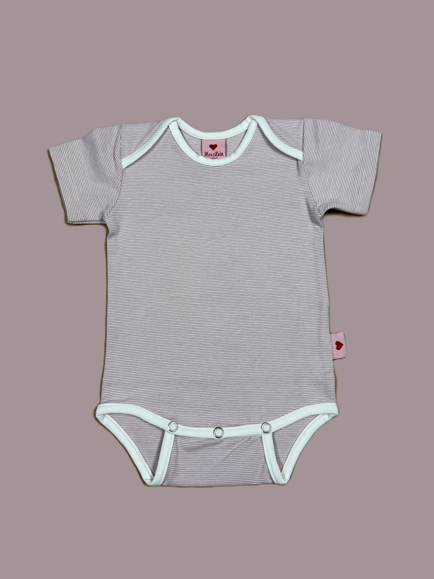 Kurzarmbody gestreift  rosa