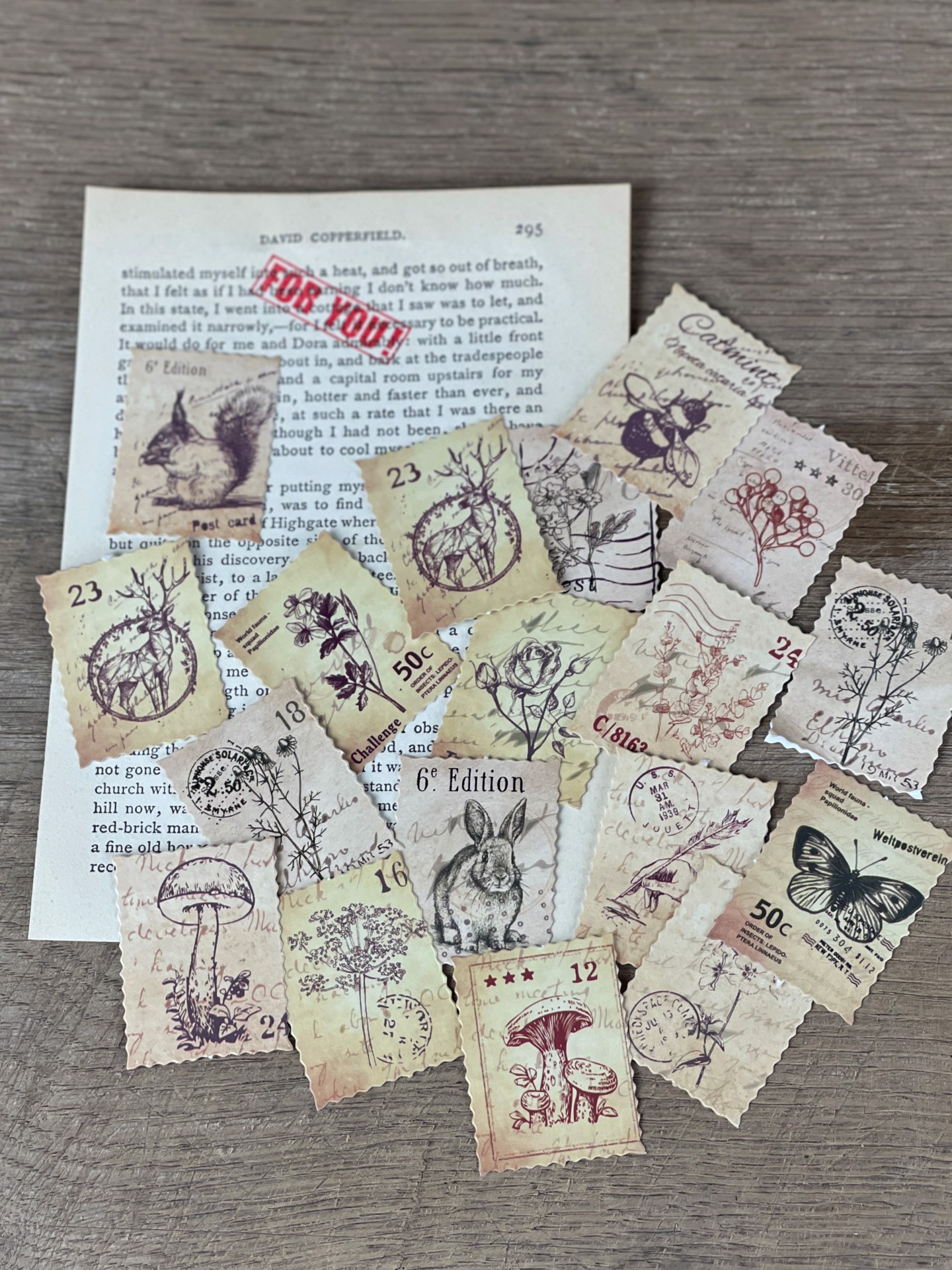 Stickerset vintage Briefmarken Stickerset vintage Briefmarken