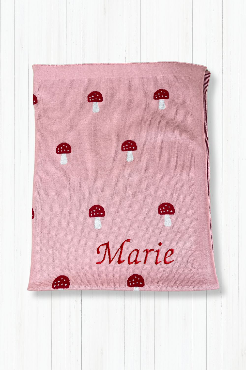 Strickdecke Pilz rosa