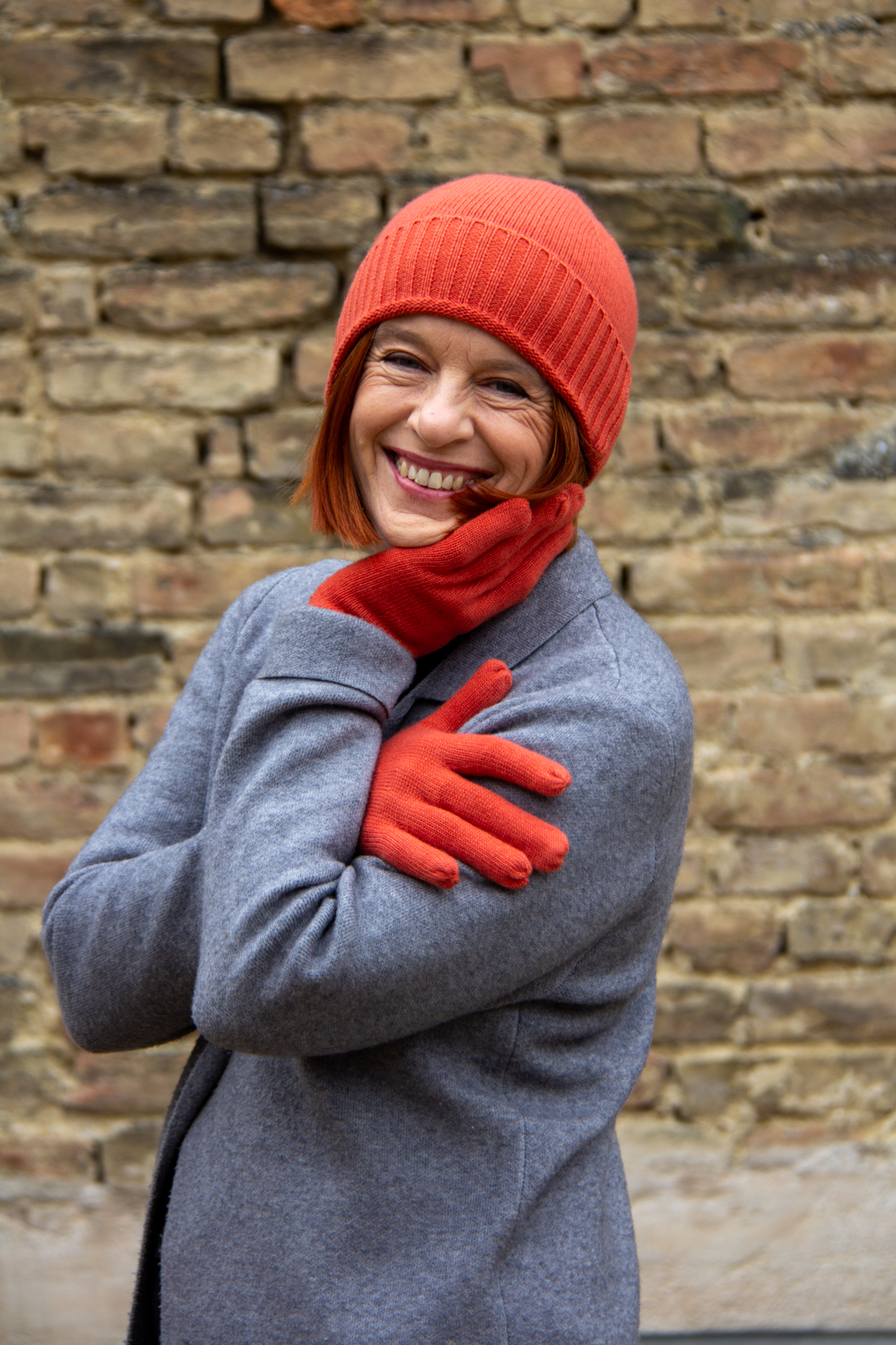 Cashmere Haube Unisex reds