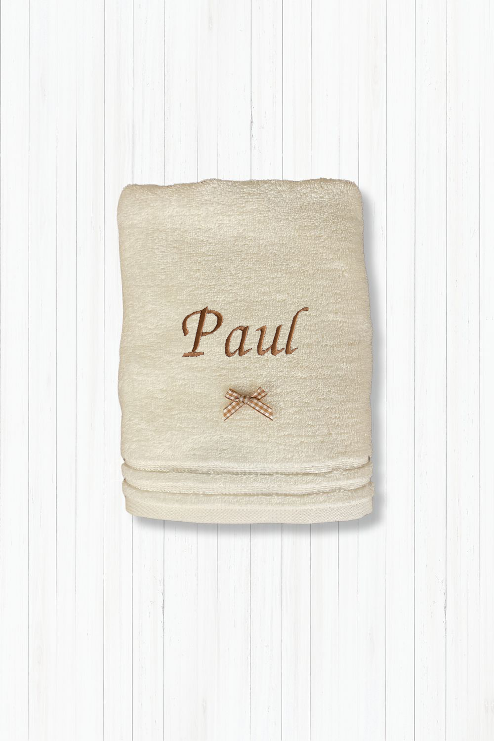 Handtuch Beige Masche braun