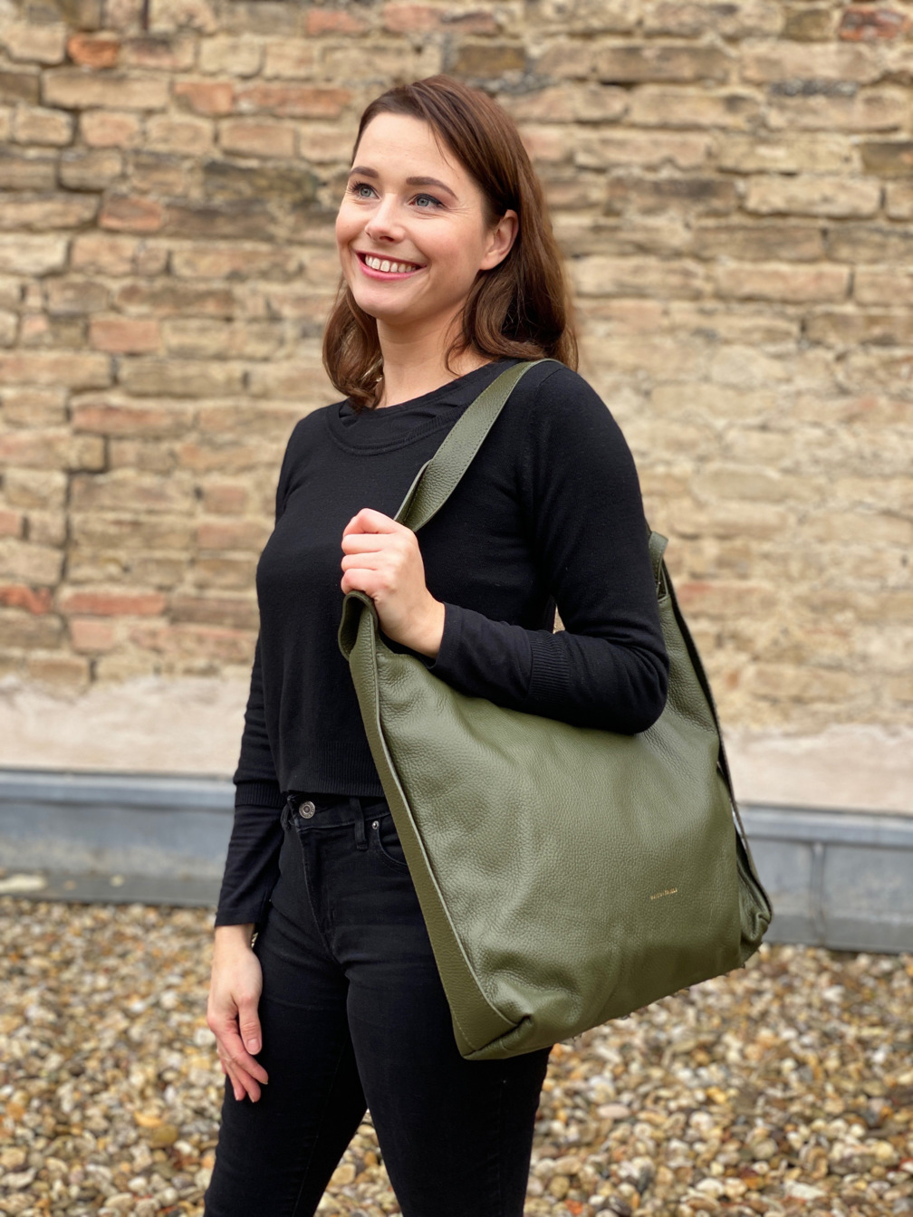 Damen Tasche/Rucksack Leder grün 