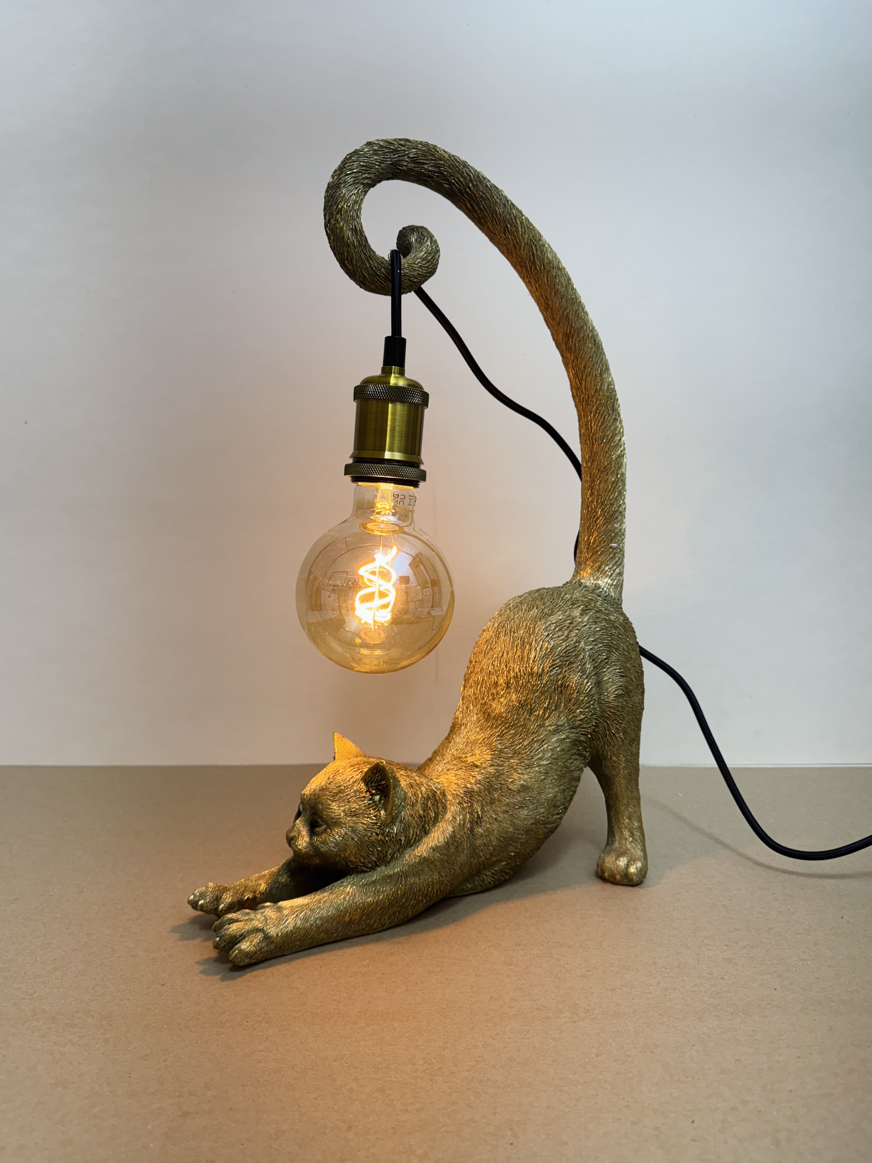 Katzenlampe gold