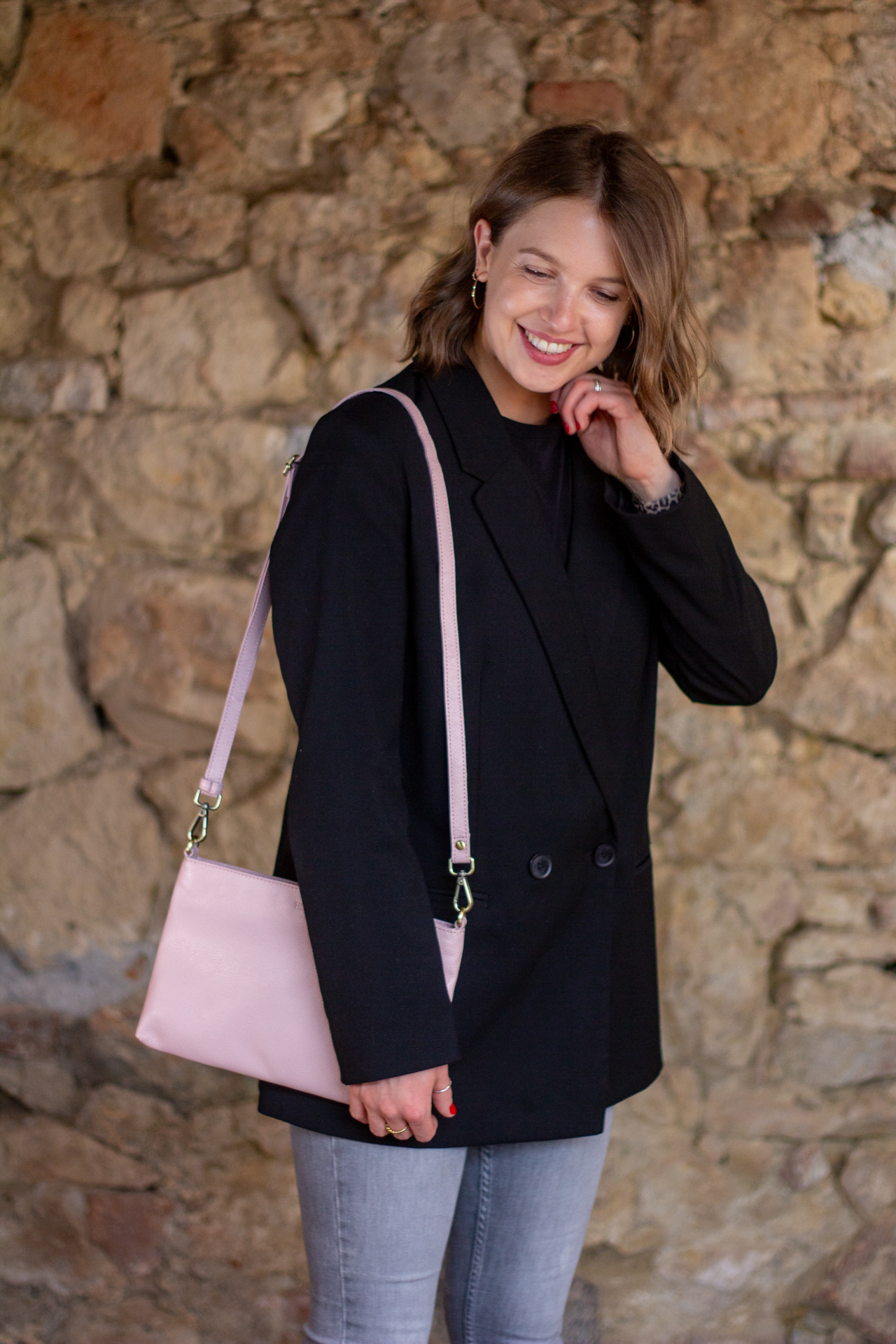 Ledertasche Damen rosa