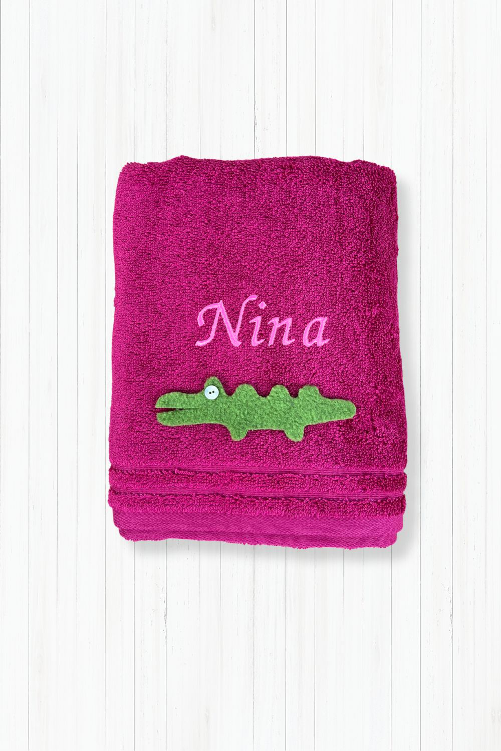 Handtuch Pink mit Kroko 