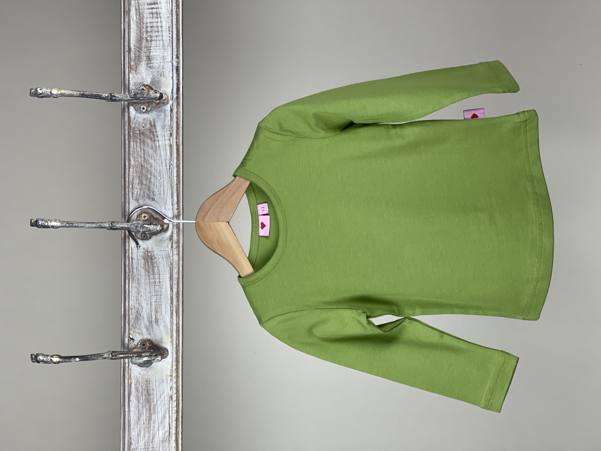 Shirt Basic grün langarm