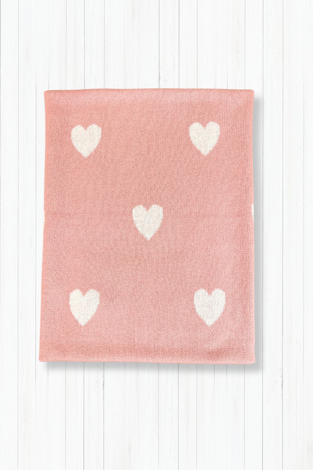  Strickdecke Herzen Rosa