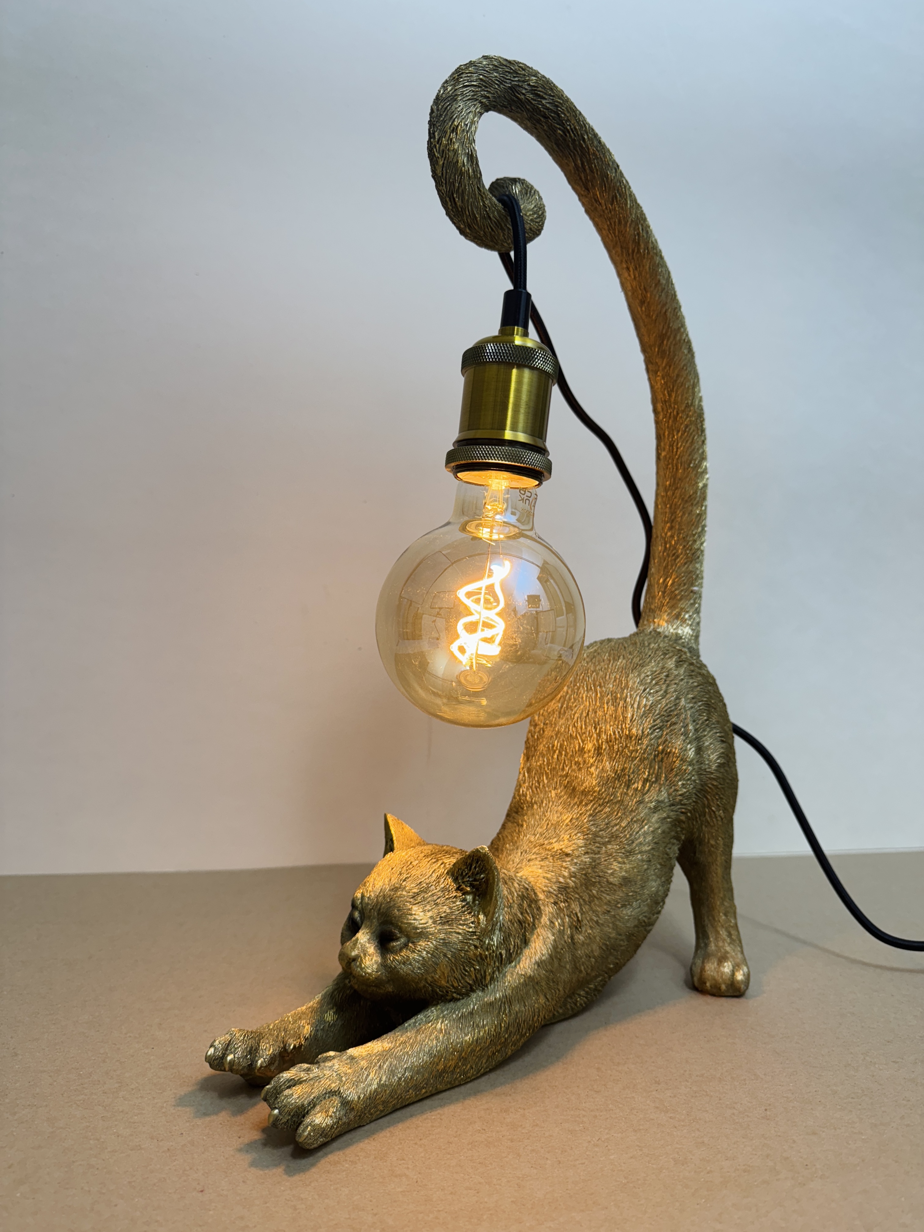 Katzenlampe gold