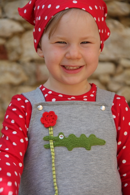 Kleid Kroko grau Shirt Dots rot/weiß Kleid Kroko grau Shirt Dots rot/weiß