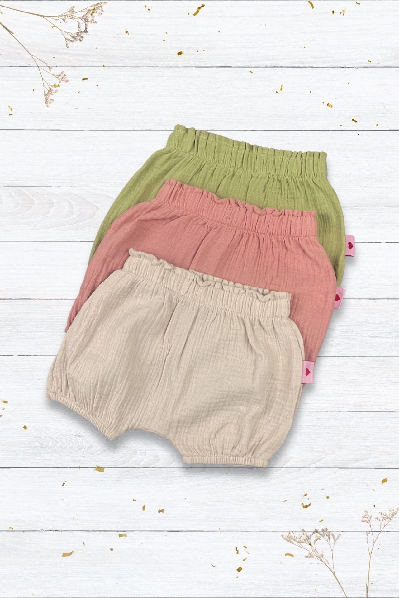 Sommershort Musselin beige