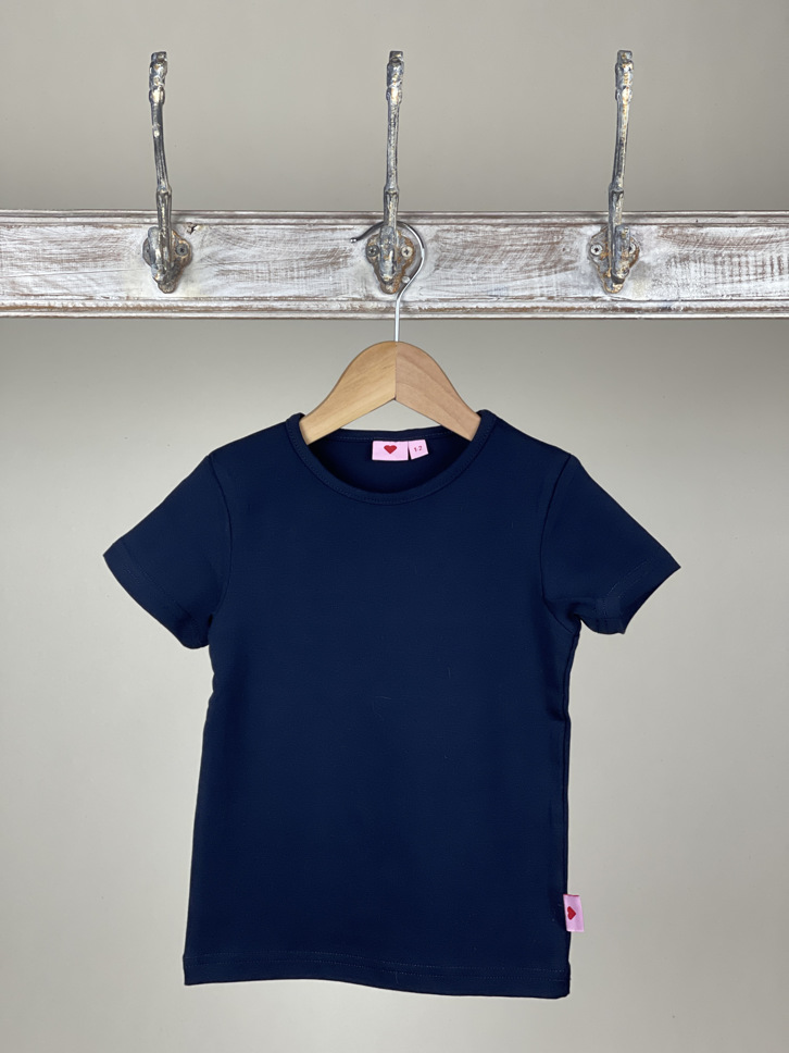 Shirt Basic dunkelblau kurzarm