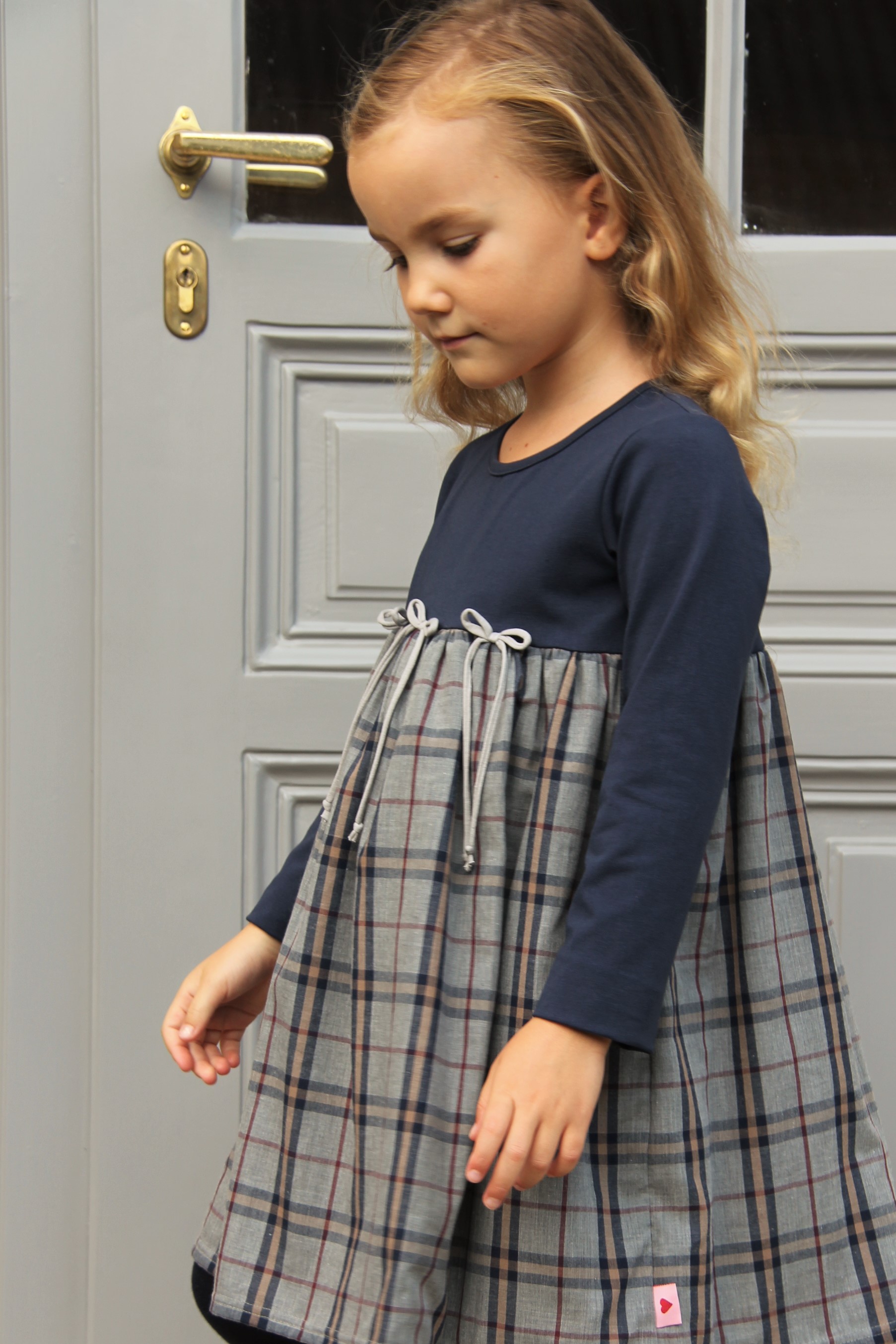 Herbstkleid Karo blau/grau Herbstkleid Karo blau/grau