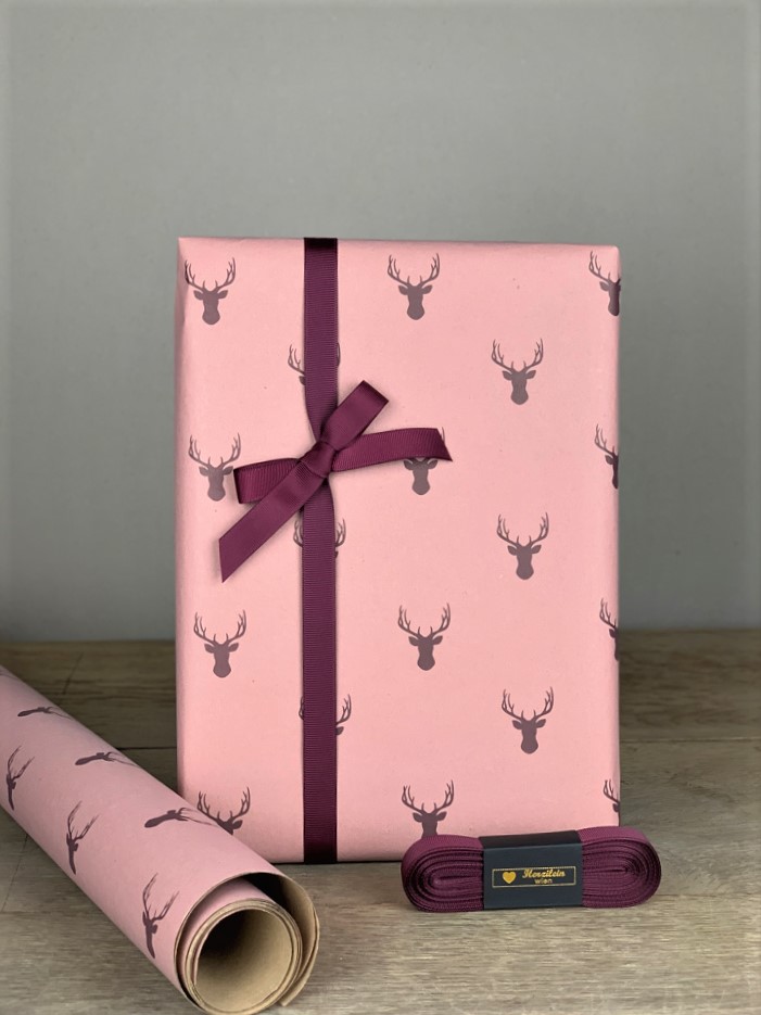 Geschenkpapier Hirsch rosa Geschenkpapier Hirsch rosa