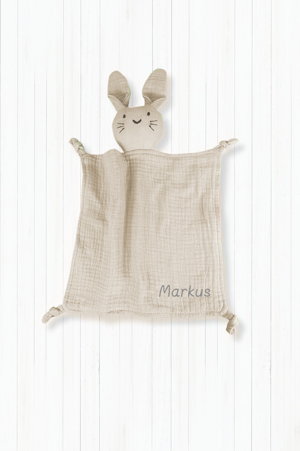 Schmusetuch Hase Musselin Beige
