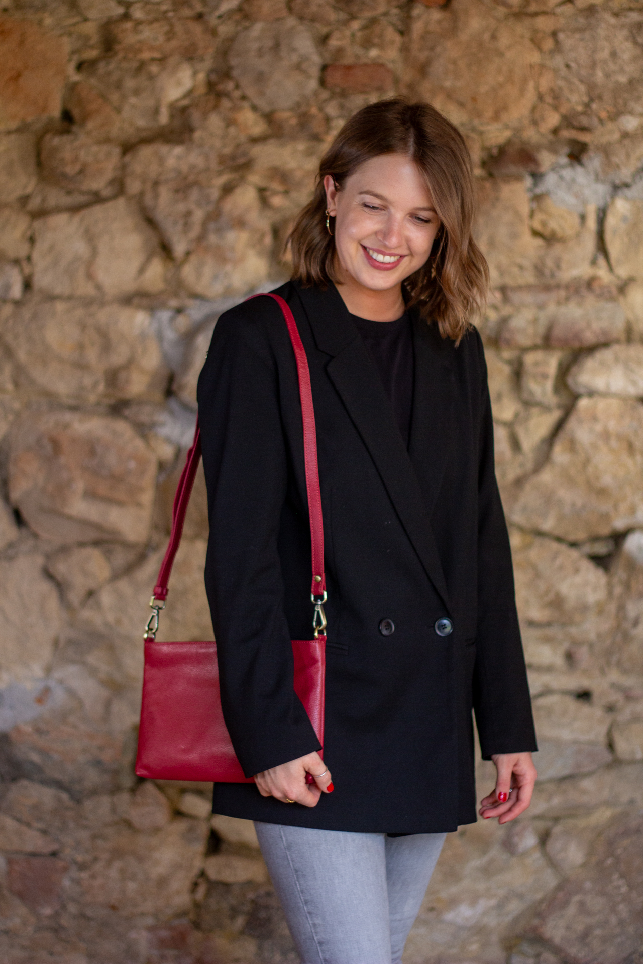 Ledertasche Damen bordeaux