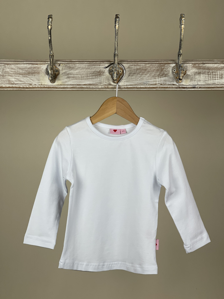 Shirt Basic weiß langarm
