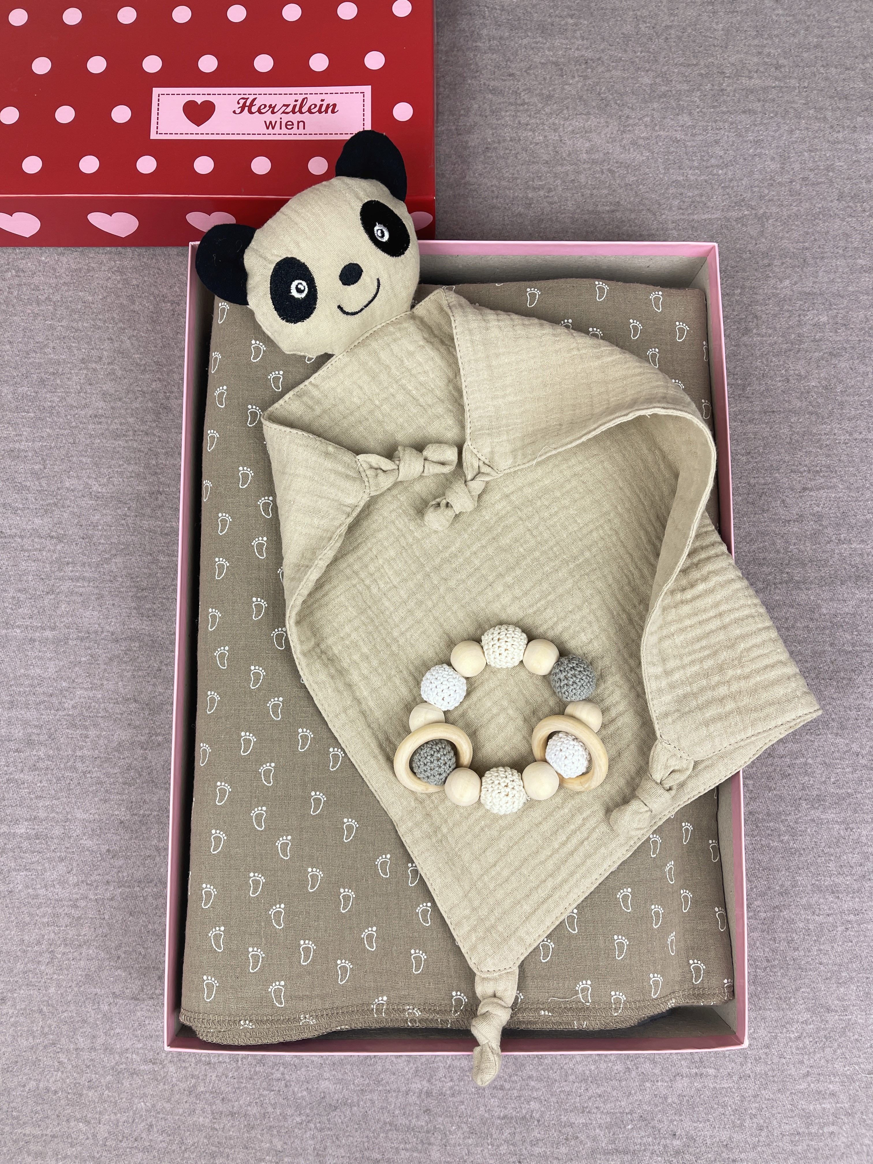 Geschenkbox Set No. 47 Musselin Panda