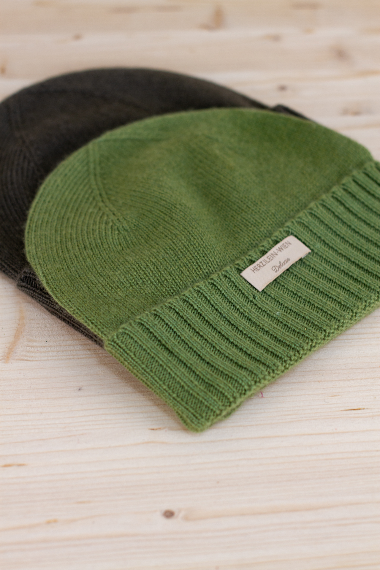 Cashmere Haube Unisex dunkelgrün