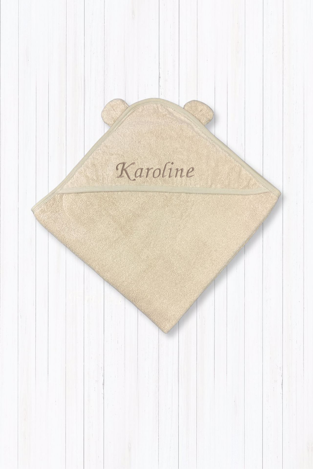 Babybadetuch Beige uni