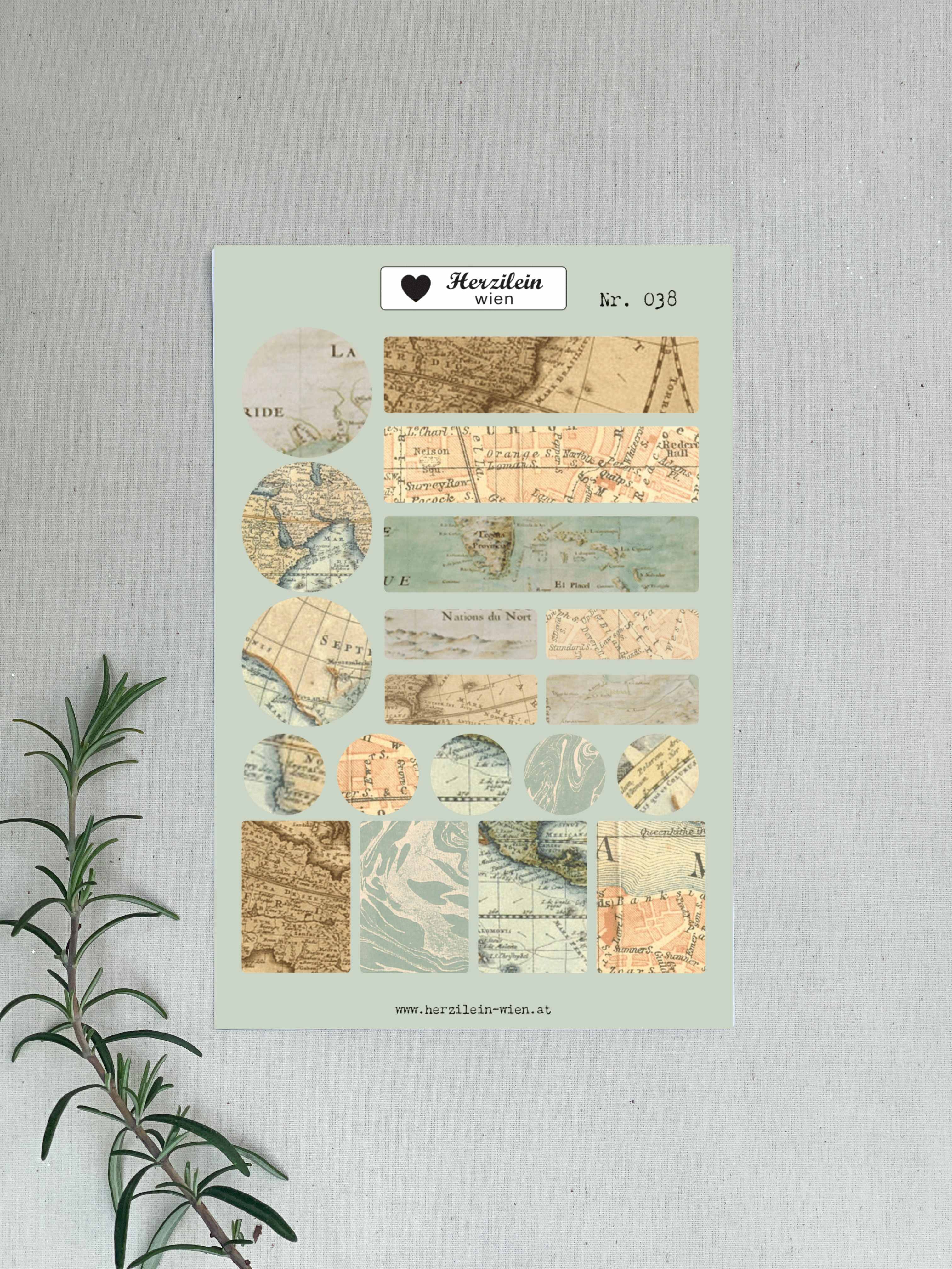 Stickerbogen-Landkarten