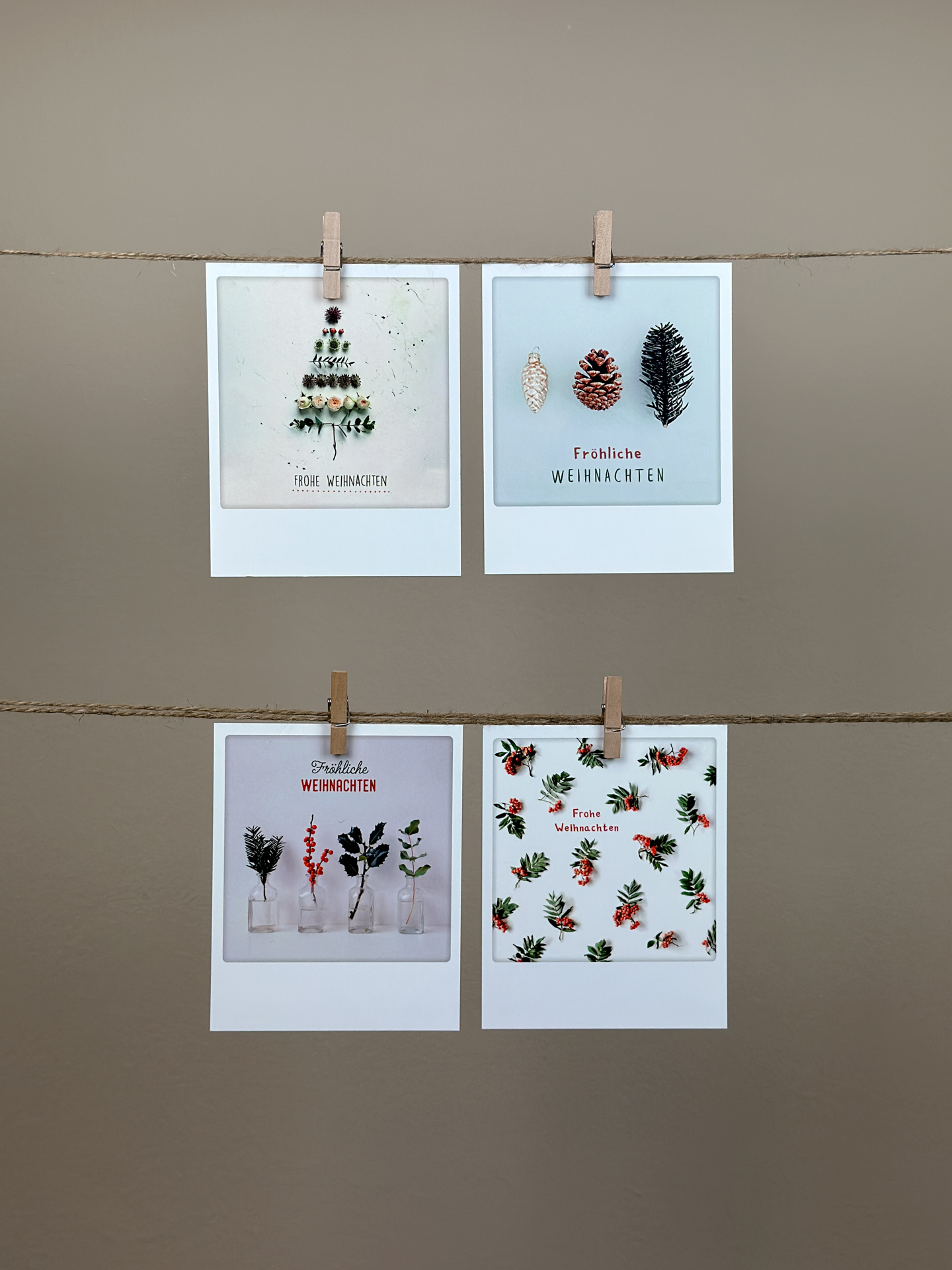 Weihnachts-Zweige-Postkarten-Set 