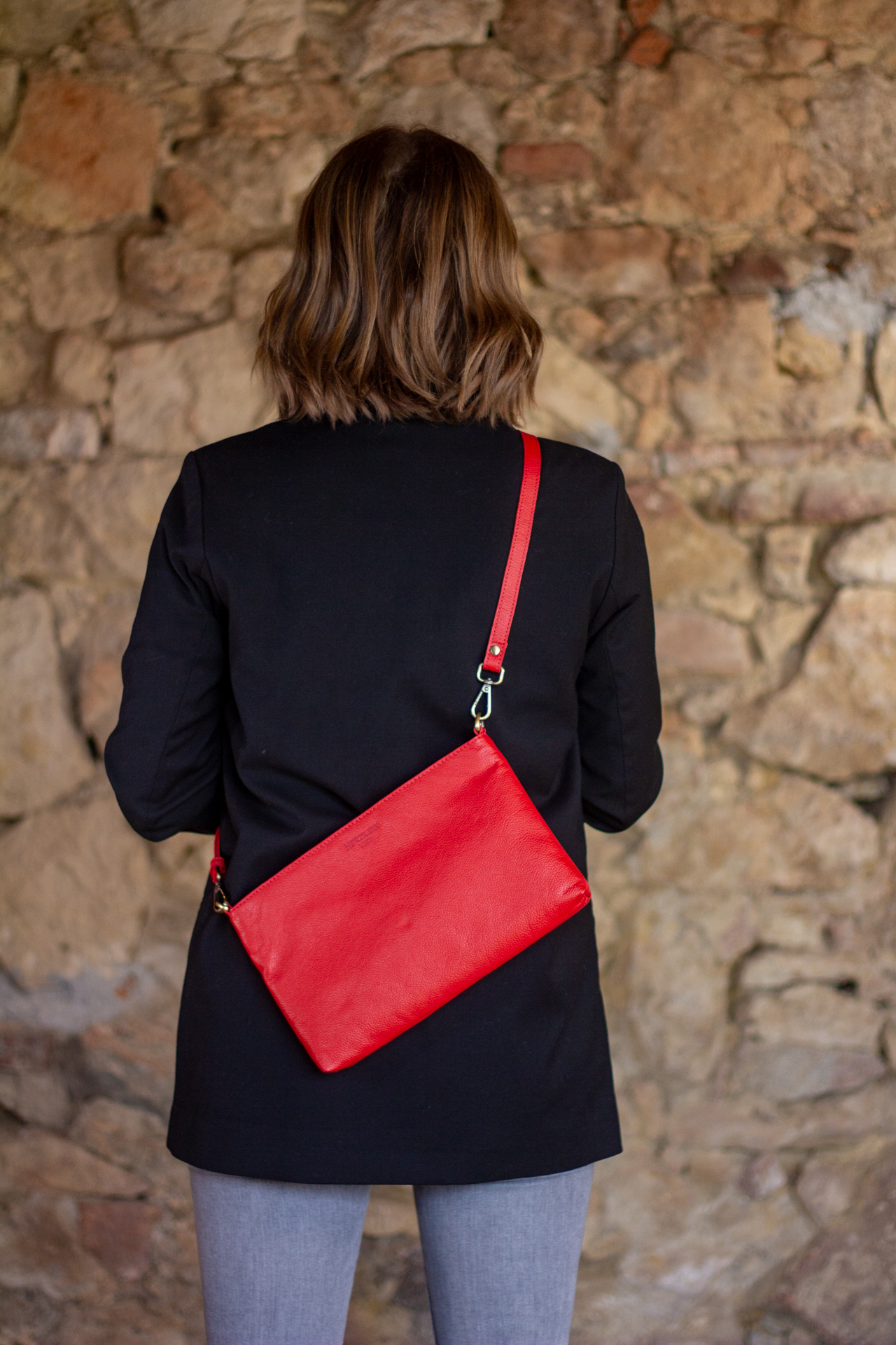 Ledertasche Damen rot