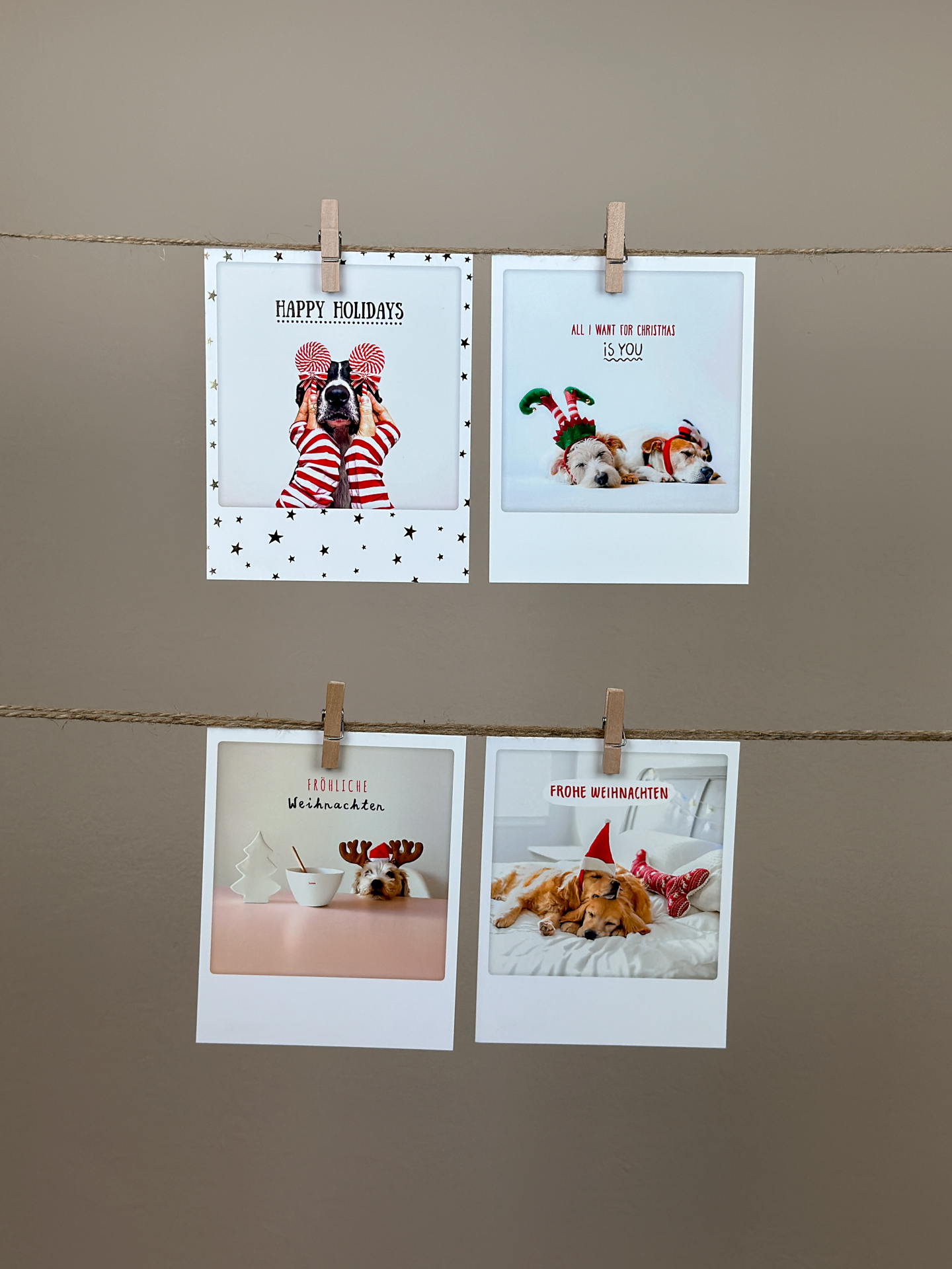 Weihnachts-Hunde-Postkarten-Set
