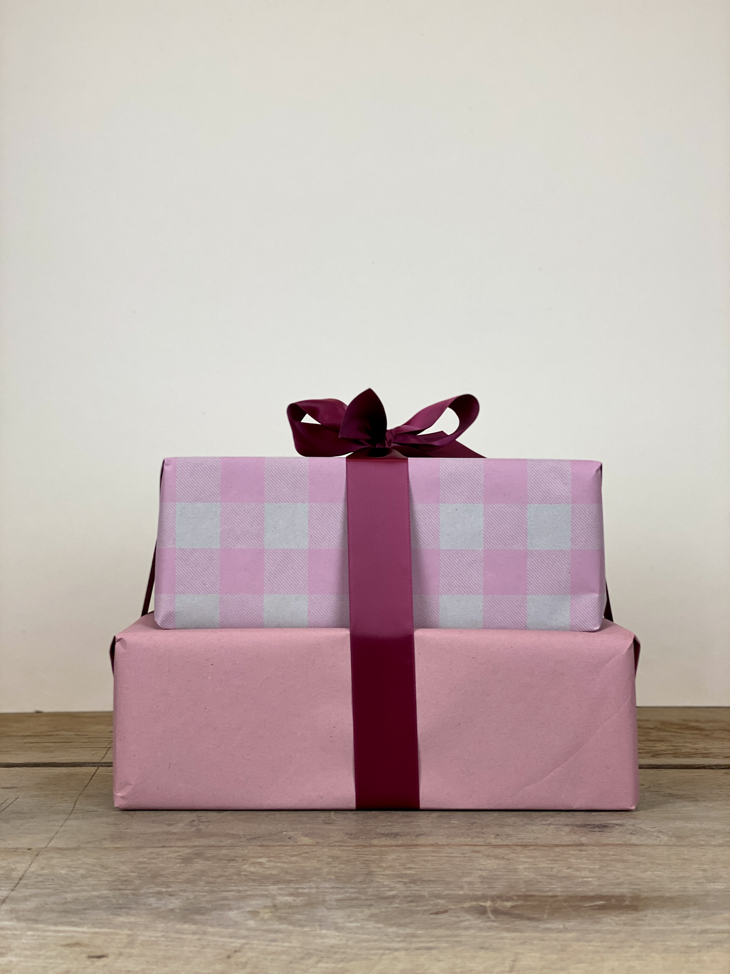 Geschenkpapierset rosa karo