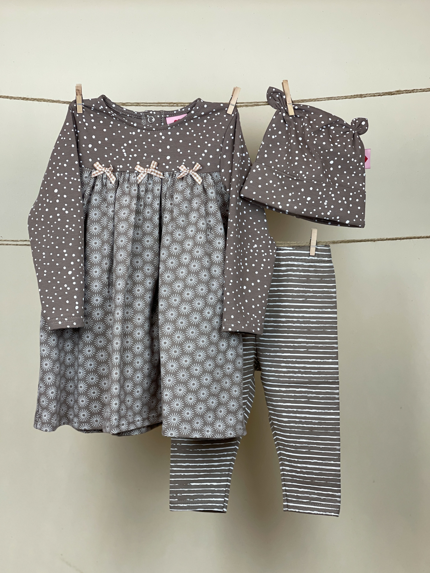 Kleid Baby Blümchen beige