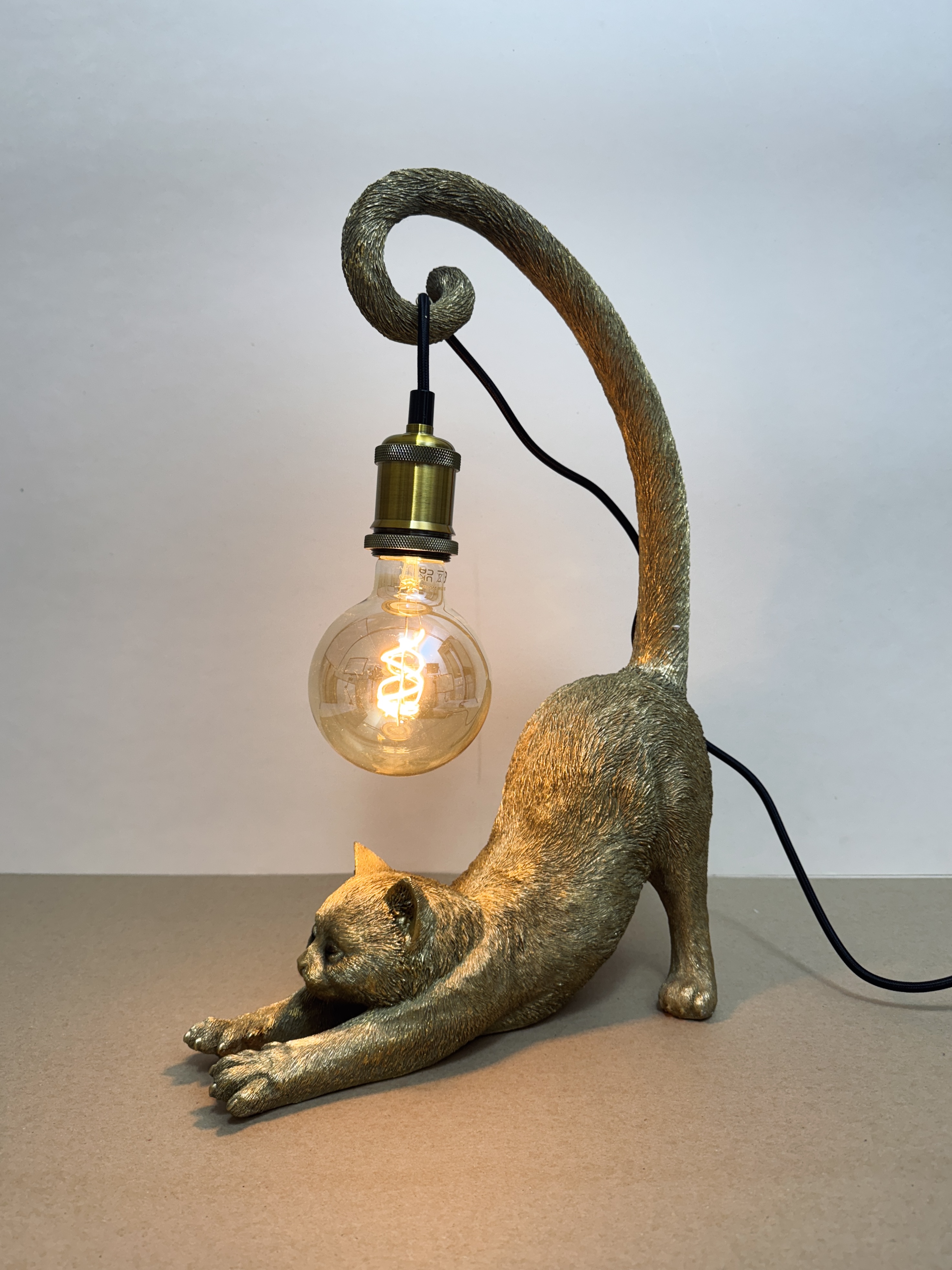 Katzenlampe gold