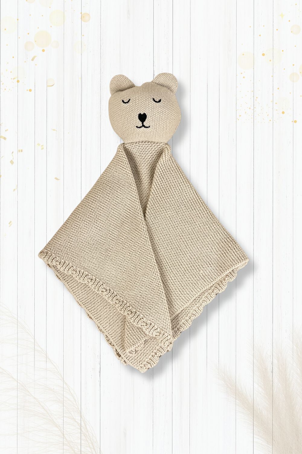 Schmusetuch Strick Bär beige