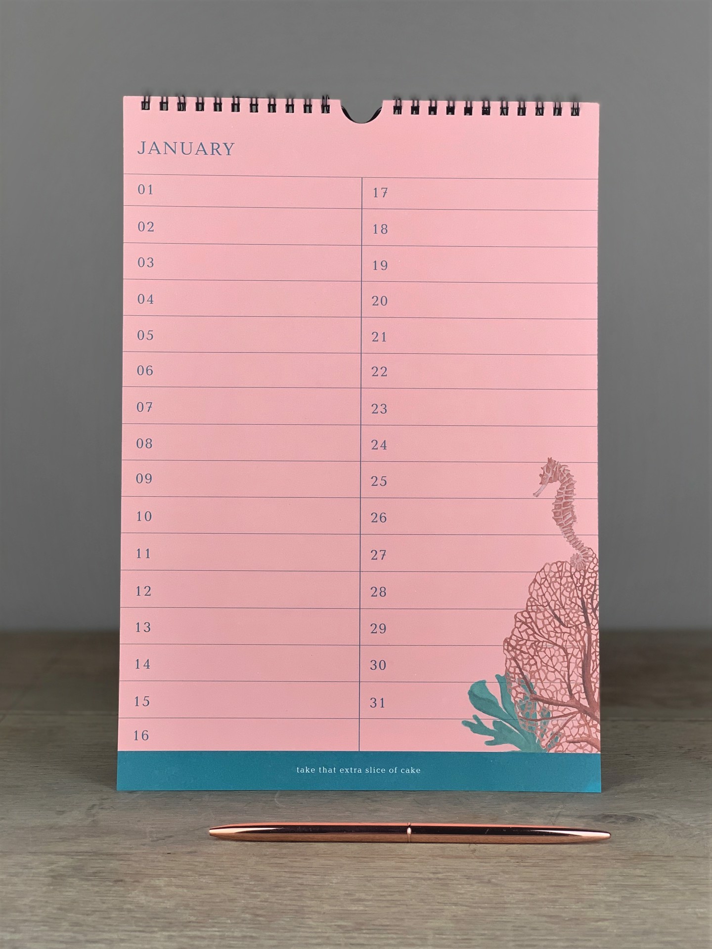 Monatlicher Geburtstagskalender Koralle Monatlicher Geburtstagskalender Koralle