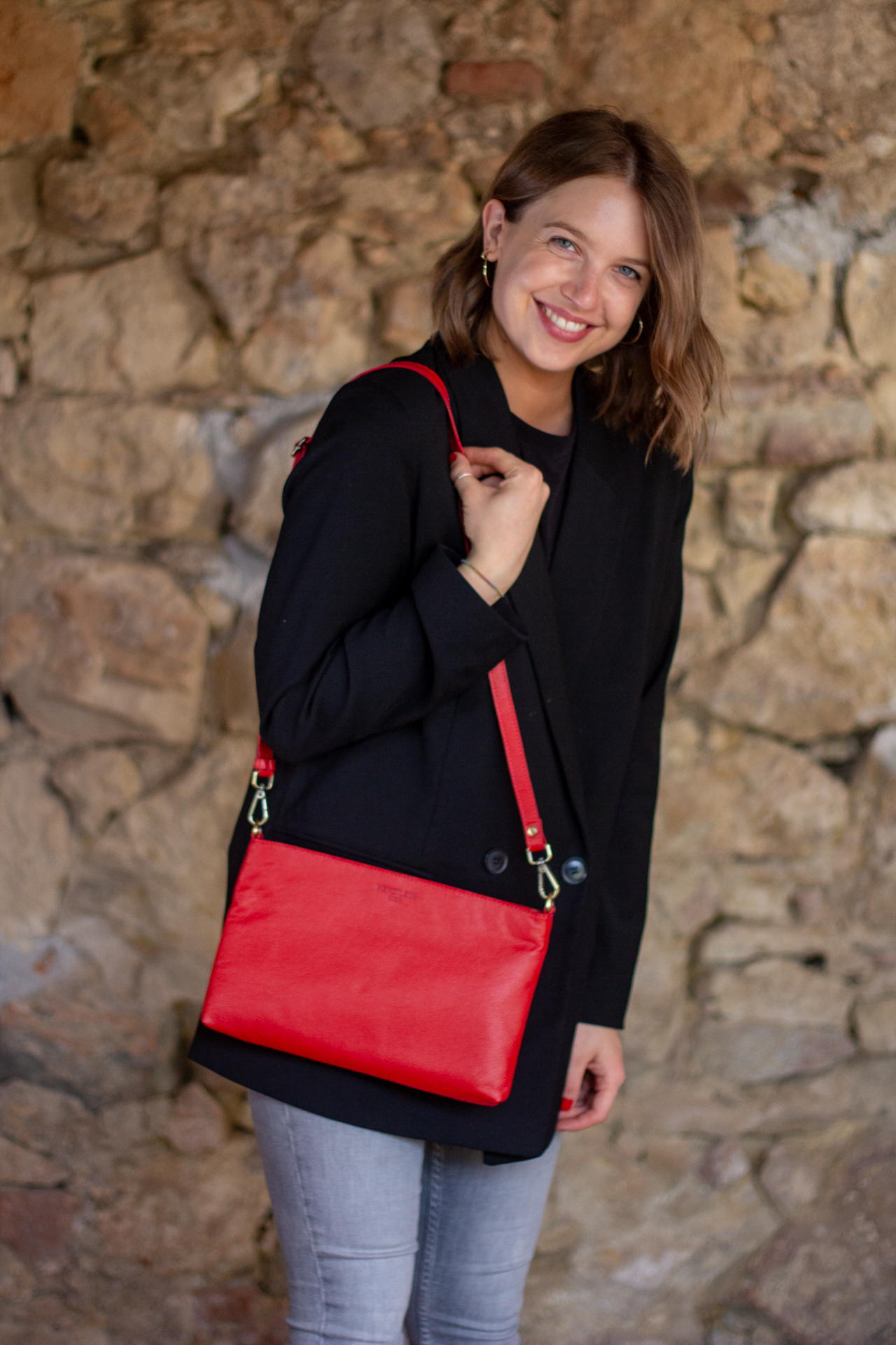 Ledertasche Damen rot