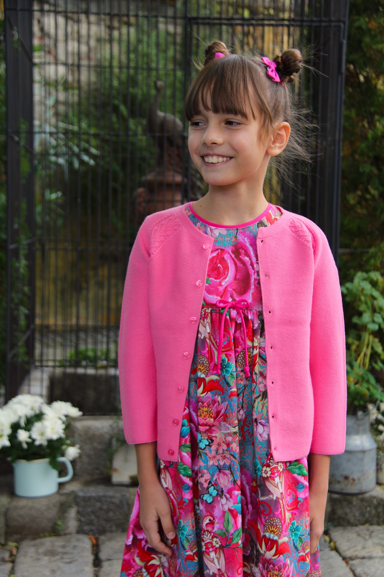 Mädchen Kombi pink Rosen