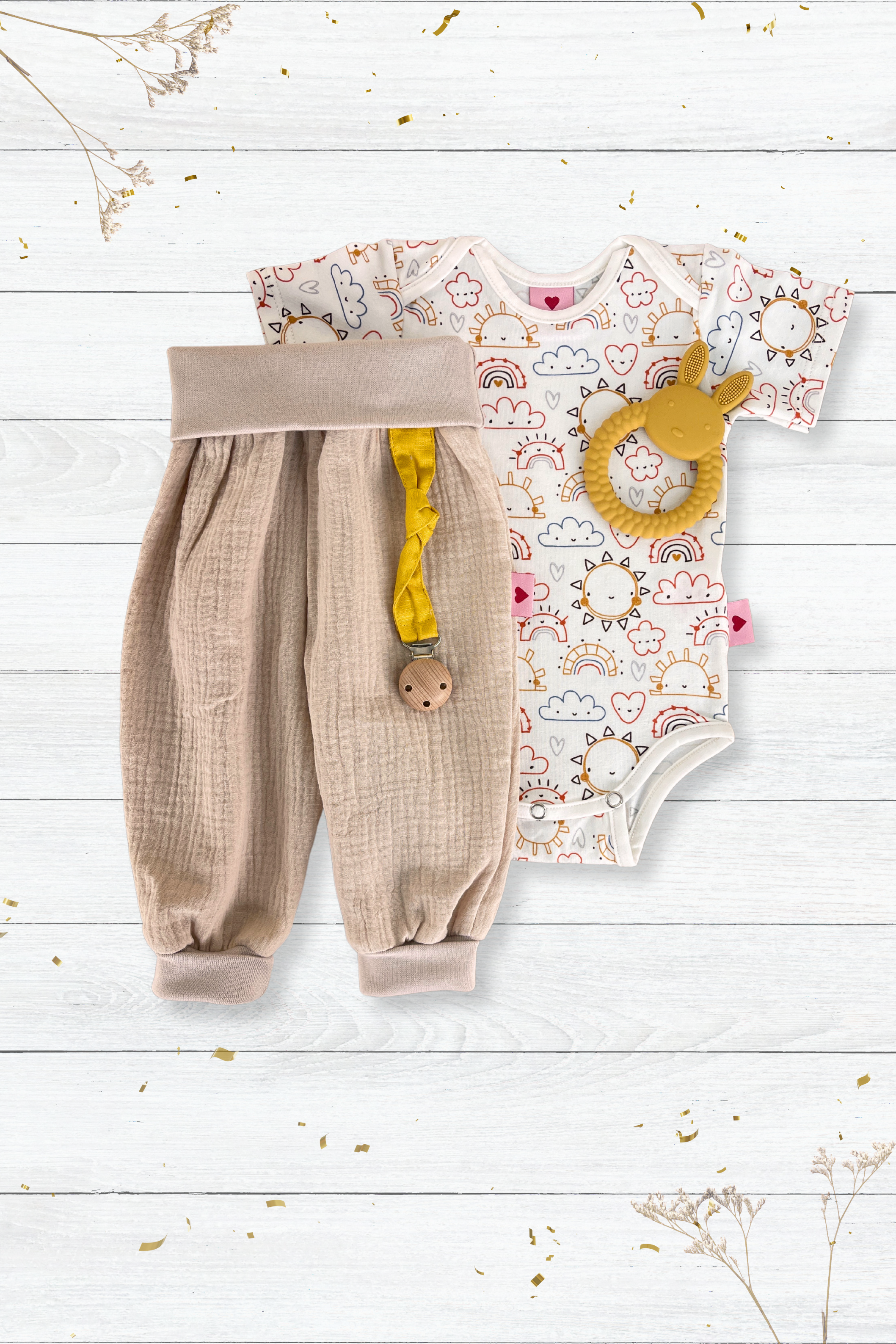 Baby Kombi Wolken beige 