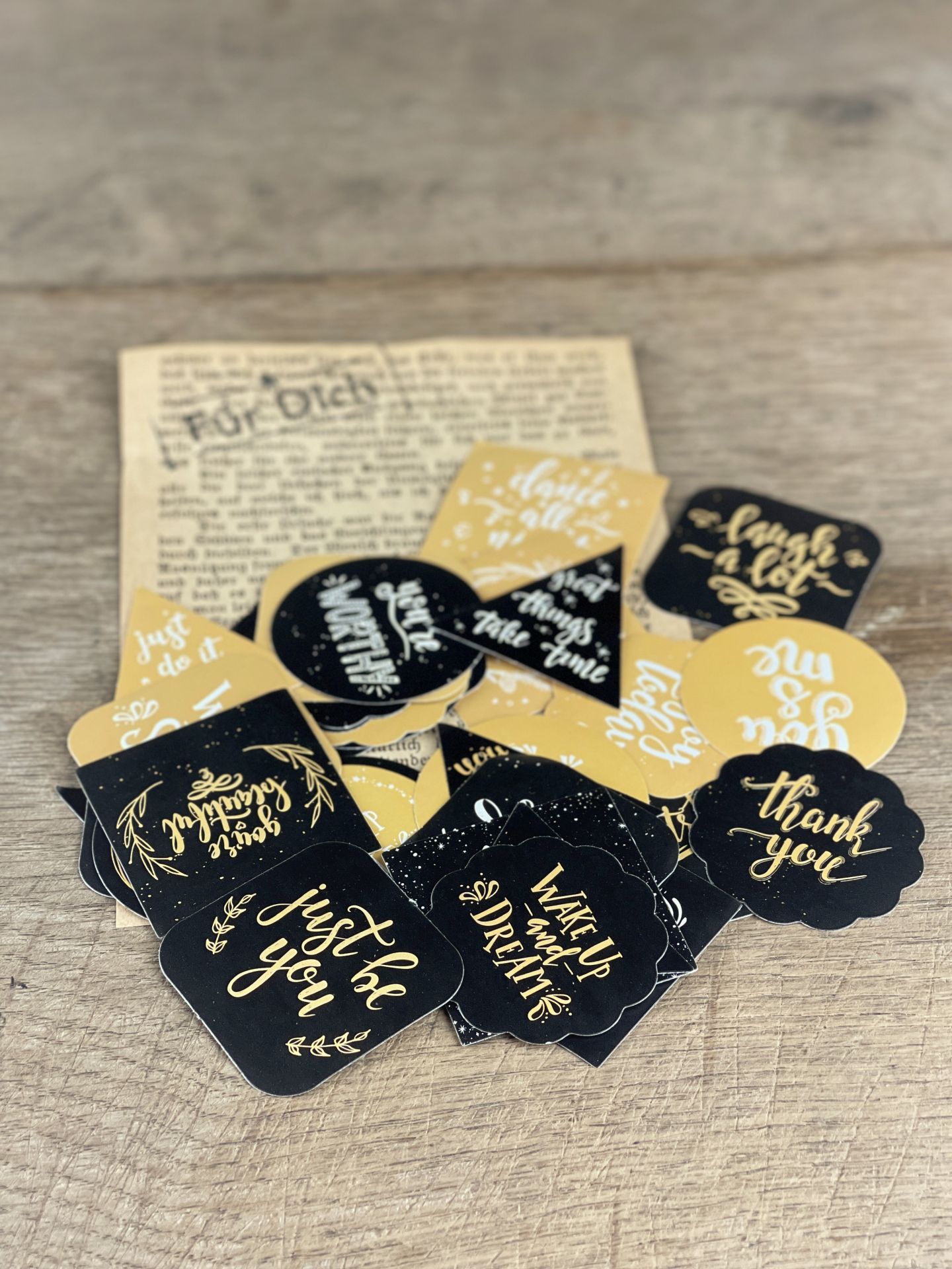 Stickerset schwarz Sprüche Stickerset31